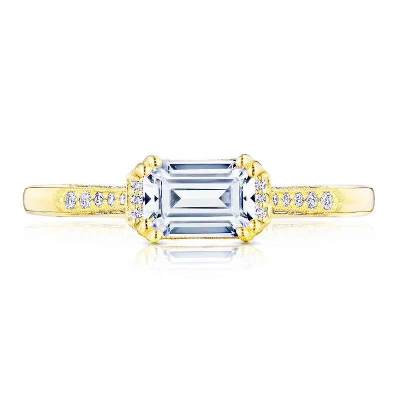 Ladies Engagement Rings with Pectolite Spark-Simply Tacori 18K Yellow Gold Diamond Engagement Ring 2655EC65X45Y