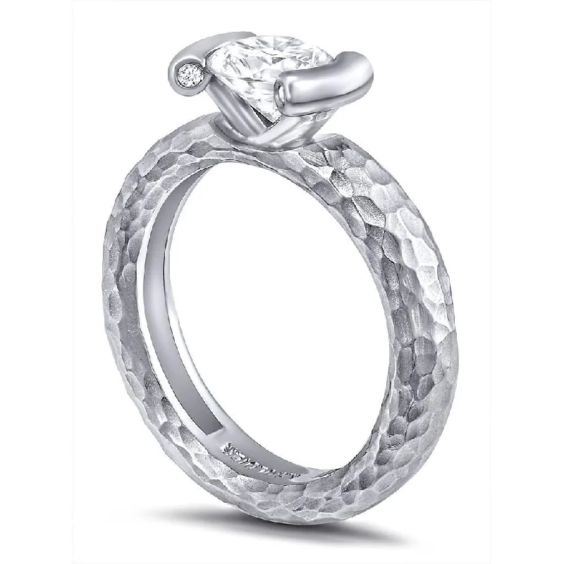 Ladies Engagement Rings with Kornerupine Glow-Valentine Diamond Organic Texture Engagement Ring