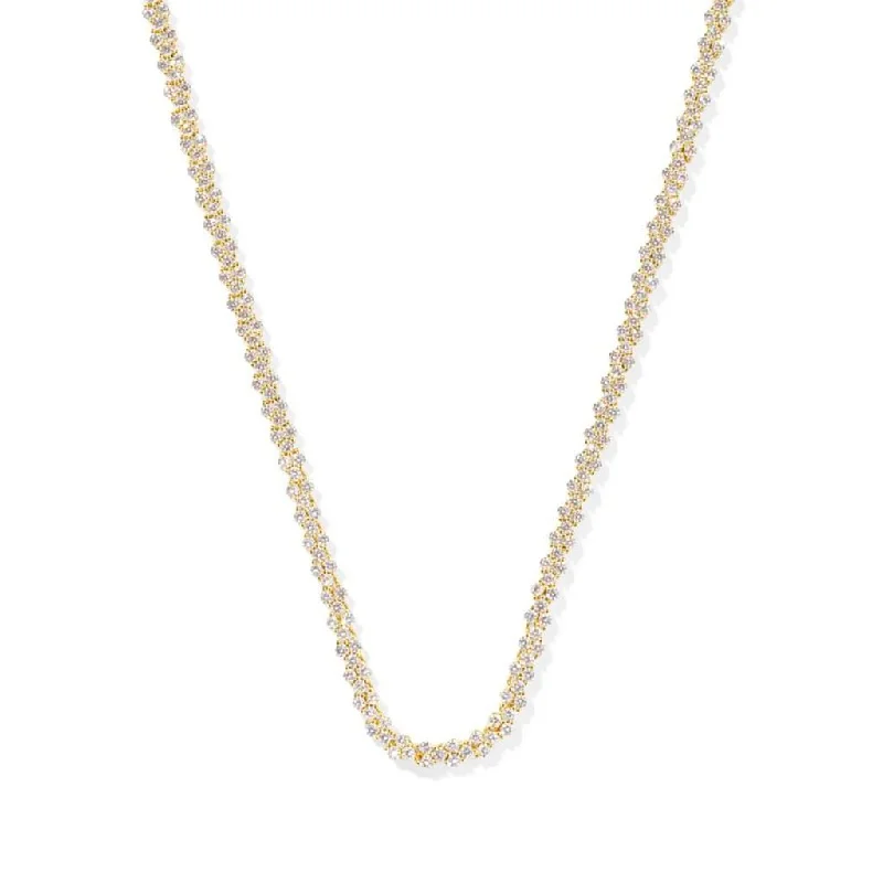 Ladies key motif necklaces -Kendra Scott : Emery Gold Tennis Necklace in White Crystal