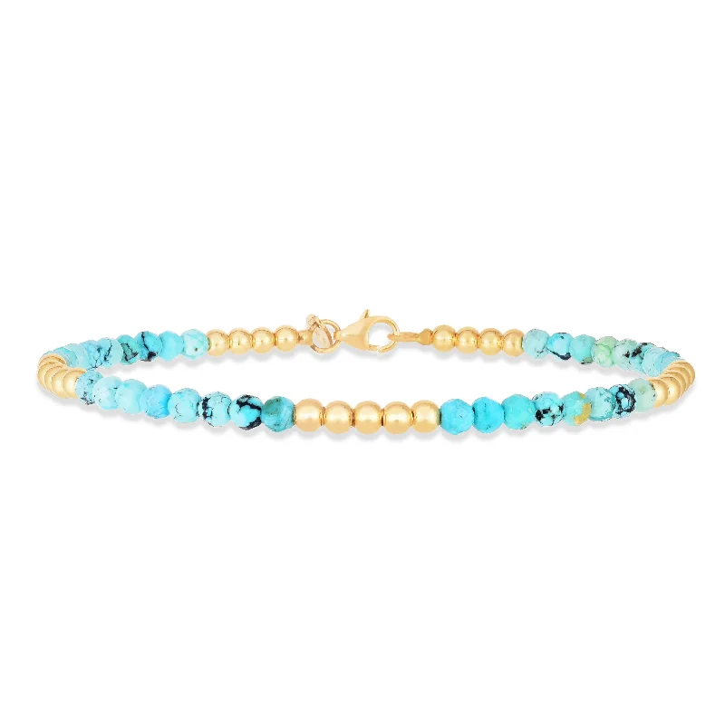 Anniversary gleam bracelets -14K Turquoise Pallina Bead Bracelet