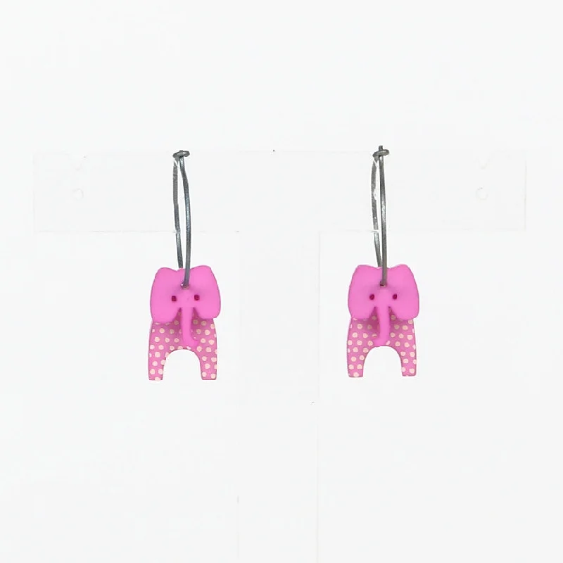 Ladies Earrings with Blue Dumortierite-Lene Lundberg K-Form Pink Spotty Elephant Earrings