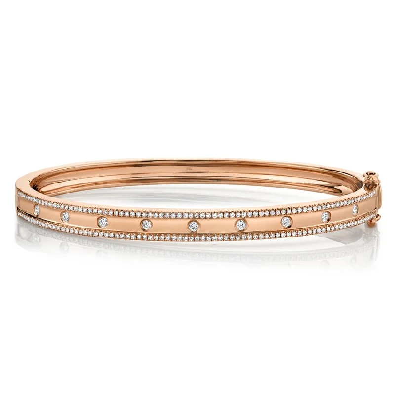 Faithful mark bracelets -14KT GOLD 0.62 CTW DIAMOND BANGLE BRACELET