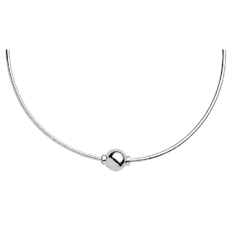 Ladies soothing charm necklaces -LeStage® Cape Cod : Sterling Silver Single Ball Adjustable Omega Necklace