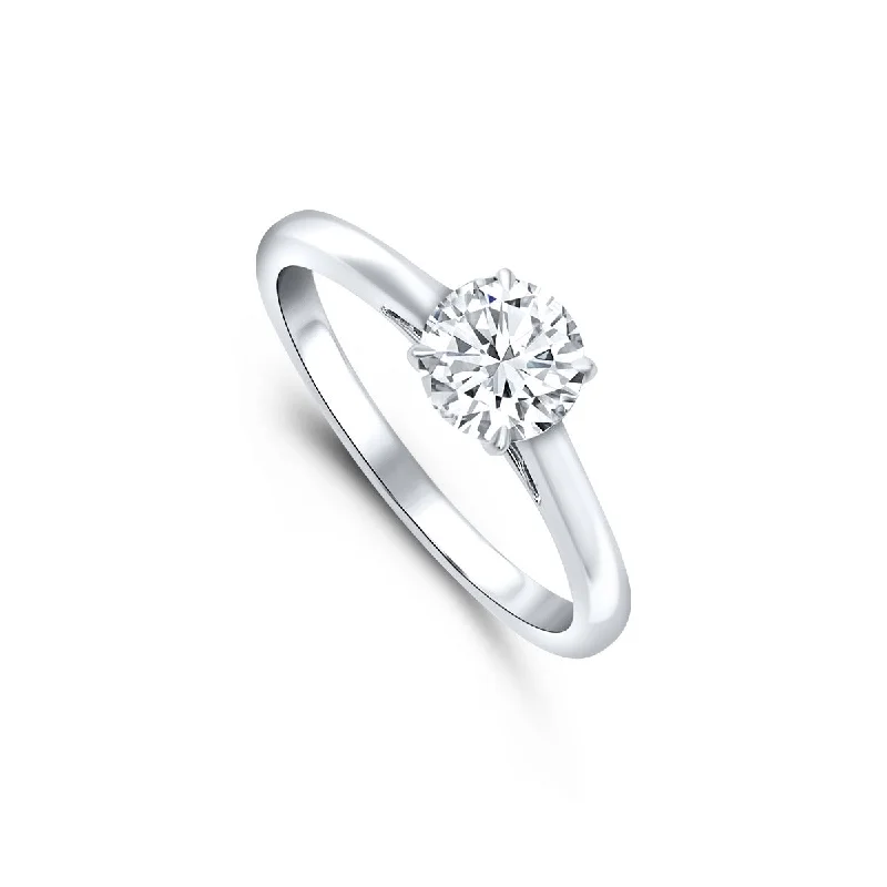 Ladies Engagement Rings Modern Spark-Round Lab Grown Solitaire Diamond Engagement Ring