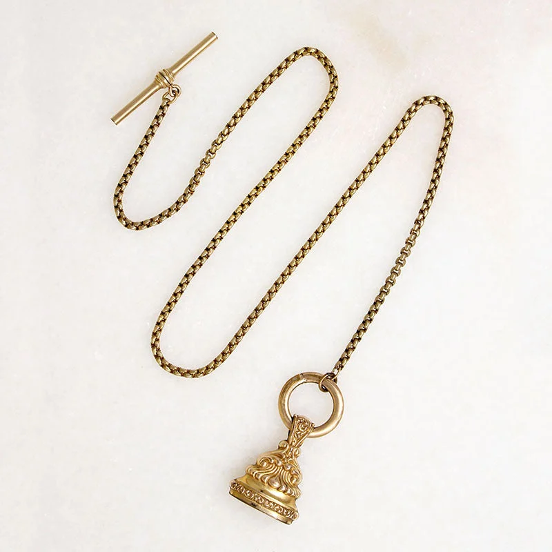 Ladies club pride necklaces -Lariat Necklace with T-Bar & Fob by Ancient Influences