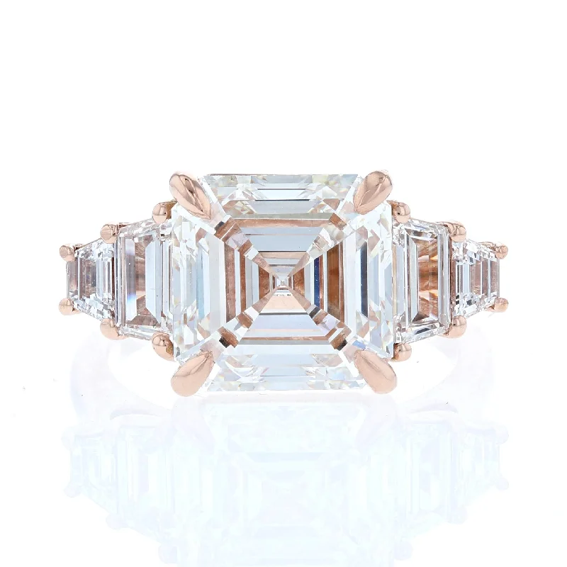 Ladies Engagement Rings with Beryl Spark-Rose Golder Asscher Trapezoid Diamond Engagement Ring