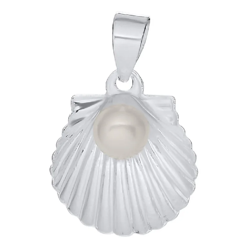 Ladies coin edge necklaces -LeStage® Cape Cod : Scallop Shell With Pearl Necklace