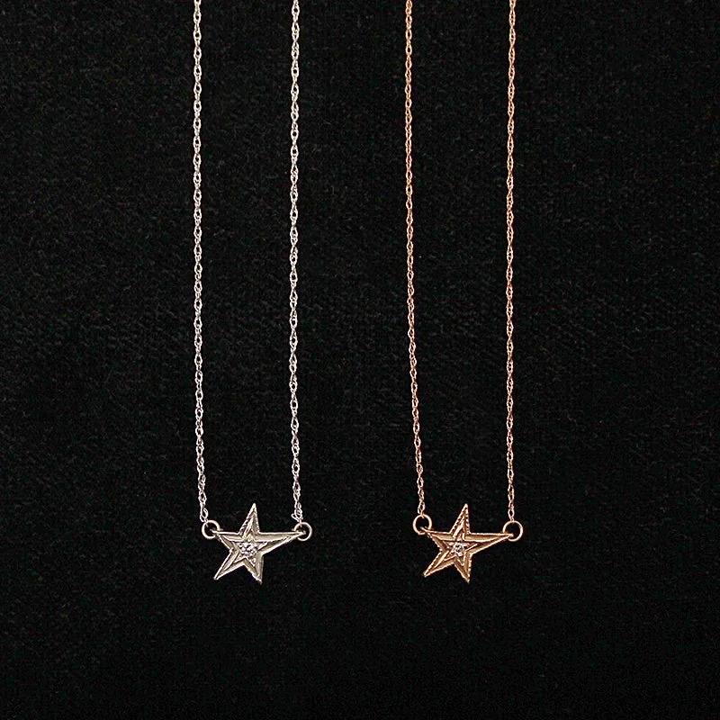 Ladies hushed calm necklaces -Diamond Star Necklace by 720