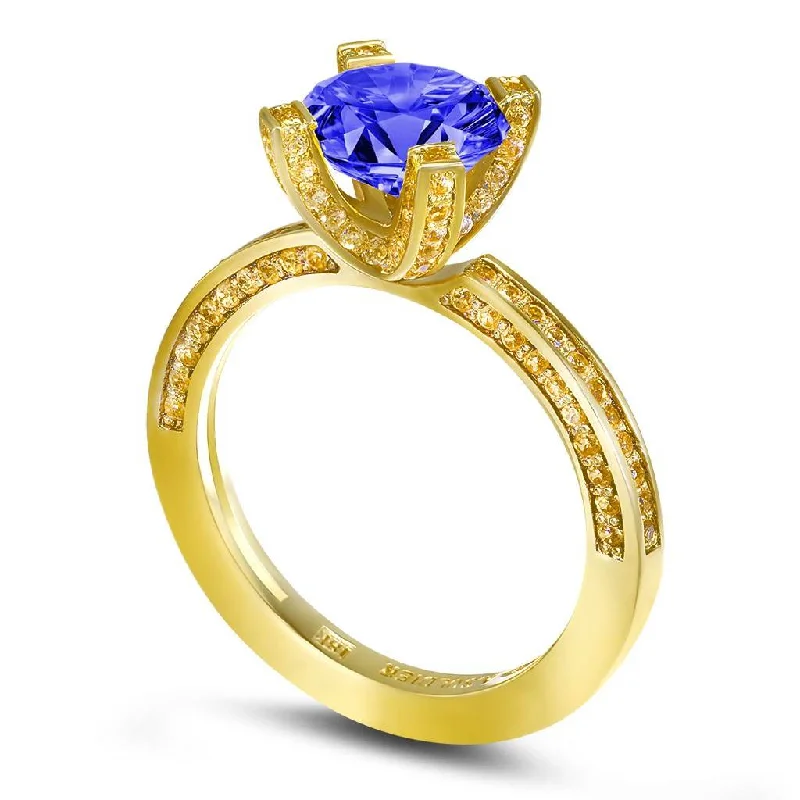 Ladies Engagement Rings Marquise Glow-Princess Tanzanite Garnert Gold Engagement Ring