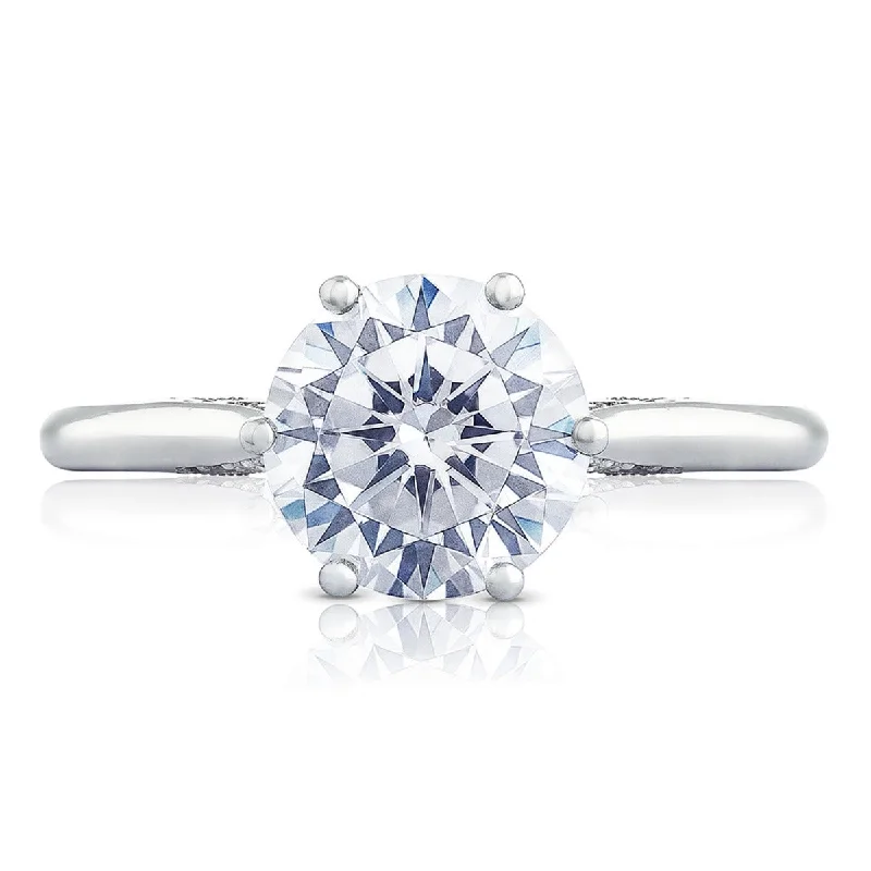 Ladies Engagement Rings Minimal Glow-Simply Tacori Platinum Diamond Engagement Ring 0.07 ctw 2650RD8