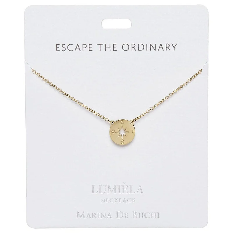 Ladies iridescent opal necklaces -Lumiela Necklace: "escape the ordinary" - Compass