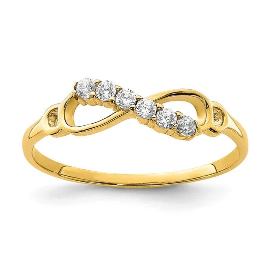 Ladies Rings Luxe Spark-10k Gold CZ Infinity Ring