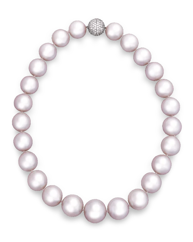 Ladies luxe platinum necklaces -Rose Luster South Sea Pearl Necklace, 17-20.6mm