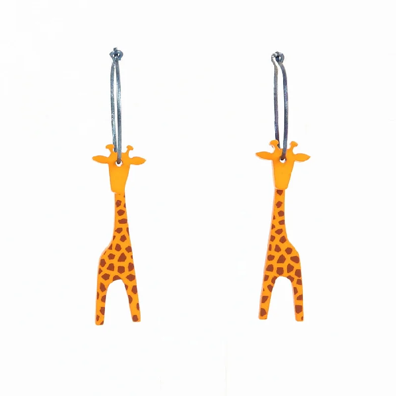 Ladies Earrings with Cross Shine-Lene Lundberg K-Form Light Tan Giraffe Earrings