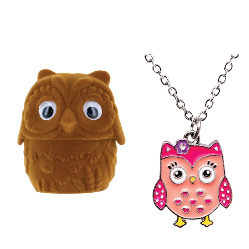 Ladies fairy sprinkle necklaces -Kids Owl Necklace