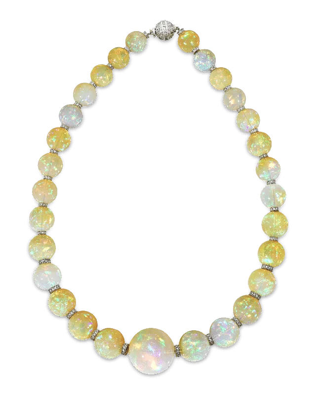 Ladies commanding bold necklaces -Graduated Opal Necklace, 554.00 Carats