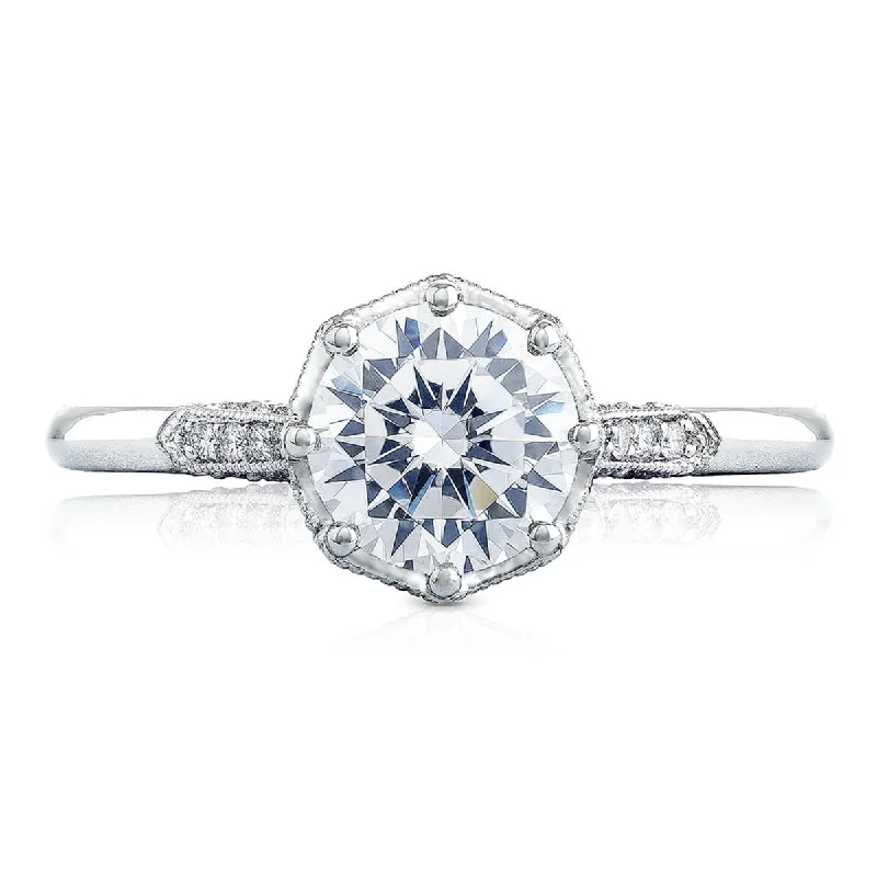 Ladies Engagement Rings Love Shine-Simply Tacori Platinum Diamond Engagement Ring 0.11ctw 2653RD65