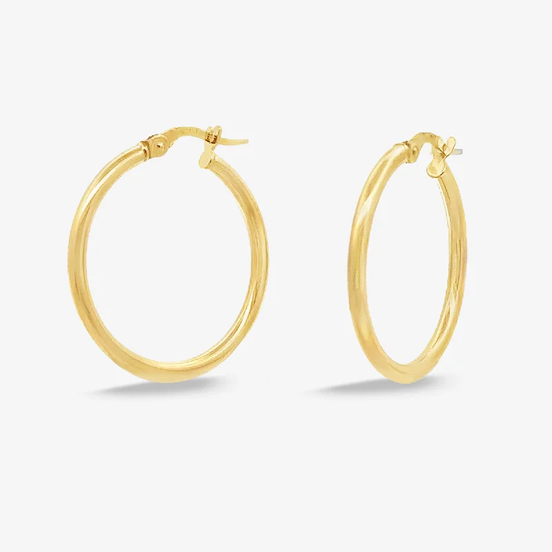 Ladies Earrings for Explorer Spark-Classic 2mm Round 1" Gold Hoop Earrings