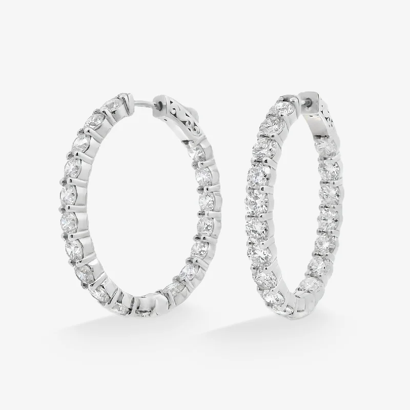 Ladies Earrings for Friend Spark-Oval 1.5" Eternity 8.25CT Hoop Earrings