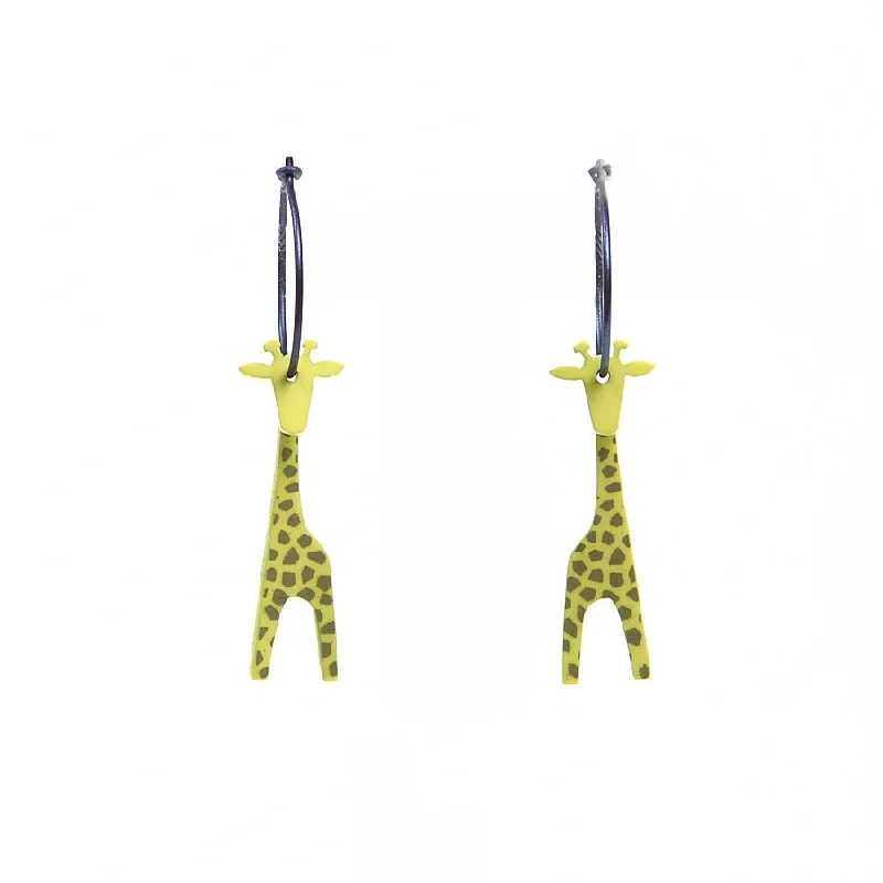 Ladies Earrings with Triangle Shine-Lene Lundberg K-Form Lime Giraffe Earrings