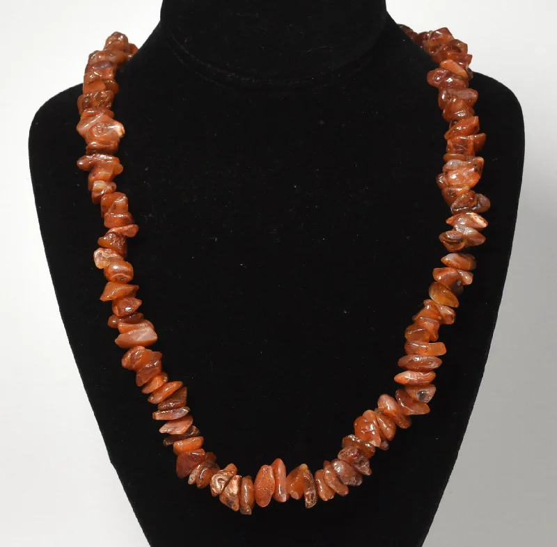 Ladies robust chunky necklaces -Beautiful HEAVY Carnelian Nugget Bead Necklace