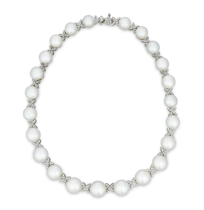 Ladies distinctive unique necklaces -South Sea Pearl and Diamond Necklace