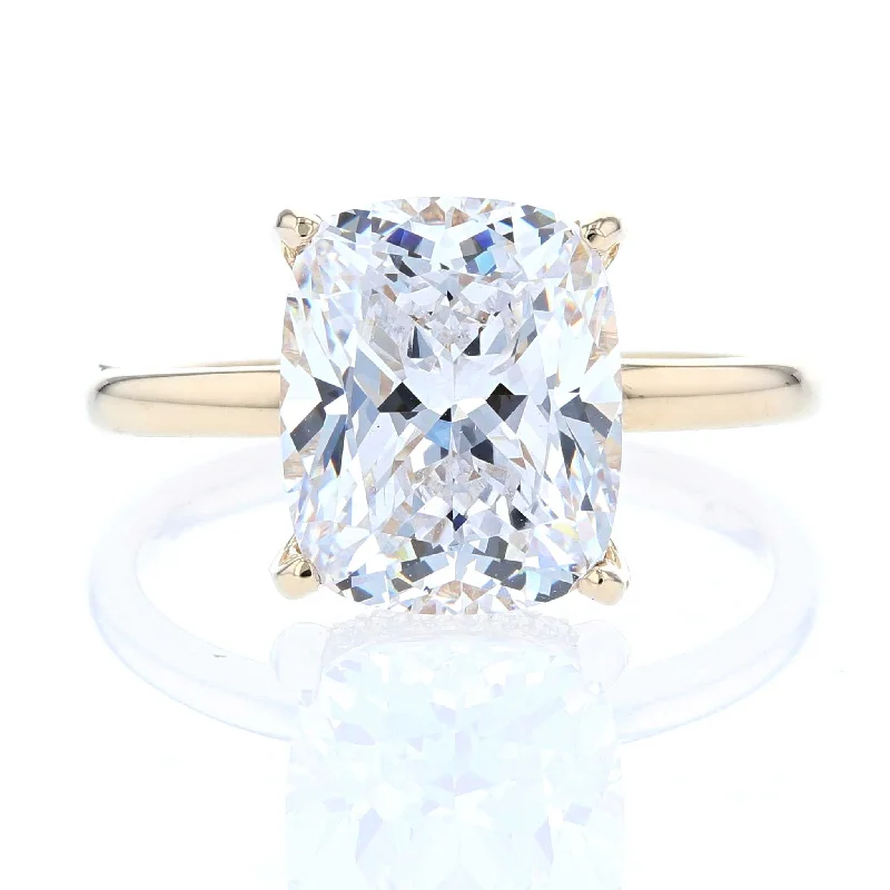 Ladies Engagement Rings in Rose Spark-Elongated Cushion Solitaire Engagement Ring