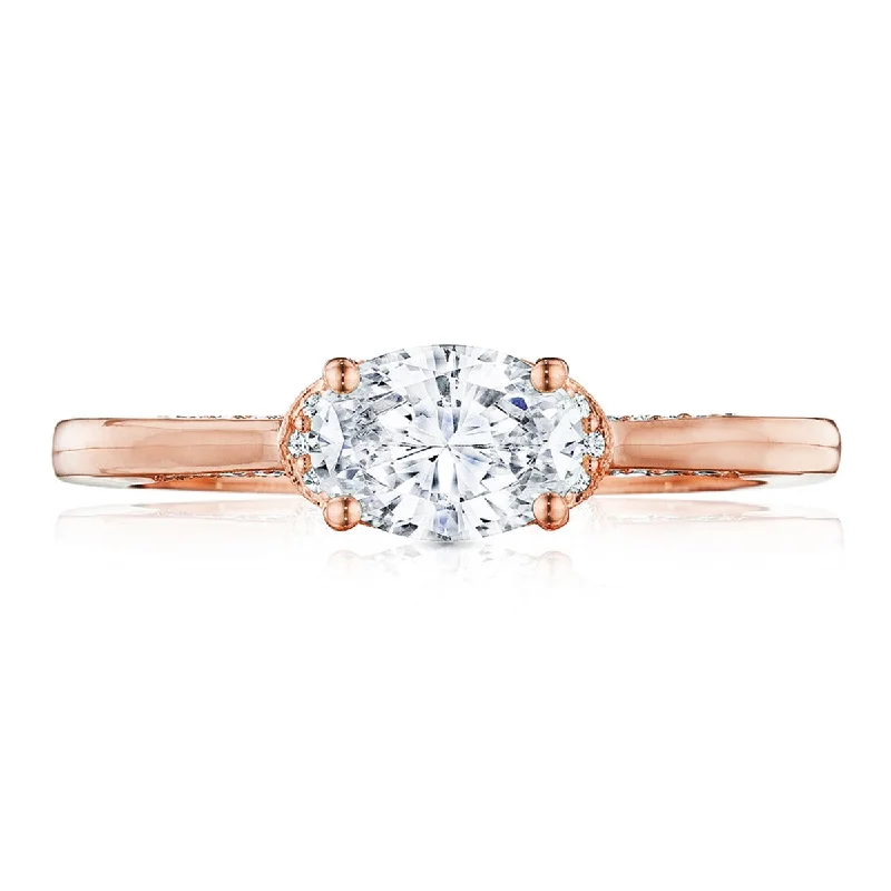 Ladies Engagement Rings Mixed Glow-Simply Tacori 18K Rose Gold Diamond Engagement Ring 0.10ctw 2654OV7X5PK