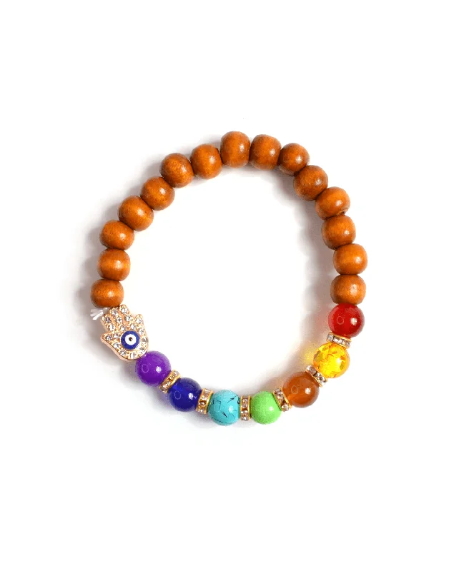 Mermaid song bracelets -Chakra Symbols Wooden Bracelet