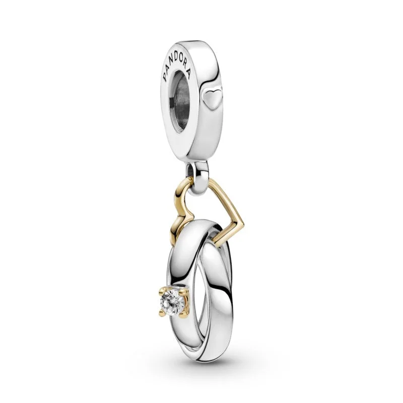 Ladies Engagement Rings Petite Spark-Two-tone Wedding Rings Dangle Charm 799319C01