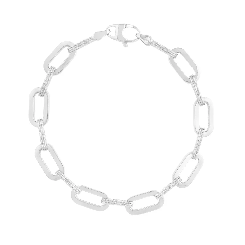 Infinite loop bracelets -14K 7mm Diamant?© Paperclip Bracelet