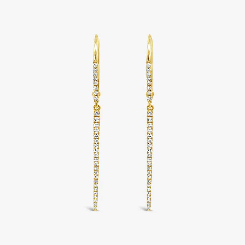 Ladies Earrings Soft Glow-Modern Diamond Dagger Earrings