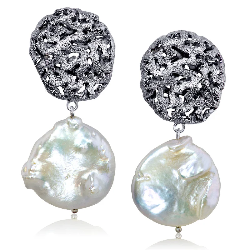 Ladies Earrings for Girl Glow-Silver Pearl Moneta Clip-on Earrings