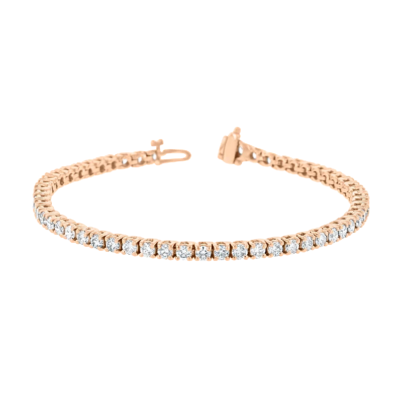 Glittering spark bracelets -14KT GOLD 5 CARAT ROUND DIAMOND TENNIS BRACELET