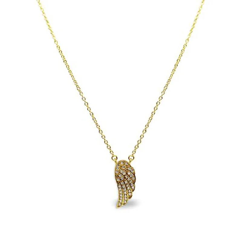 Ladies barely-there necklaces -Stia : Single Angel Wing Necklace "Gold"