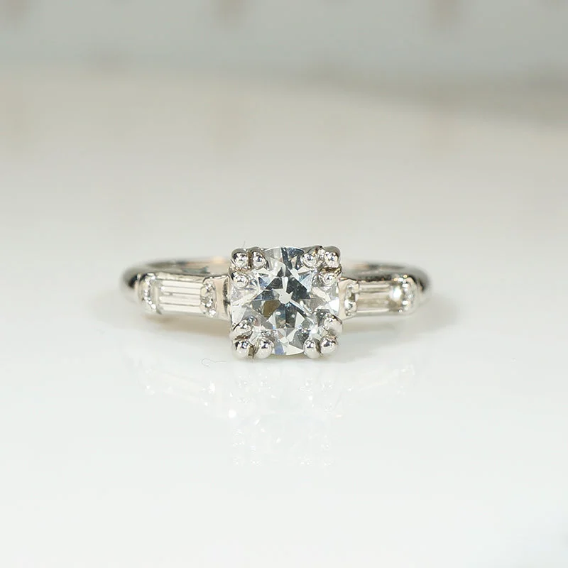 Ladies Engagement Rings Heart Shine-Classic 1940s Old European Cut Diamond Engagement Ring