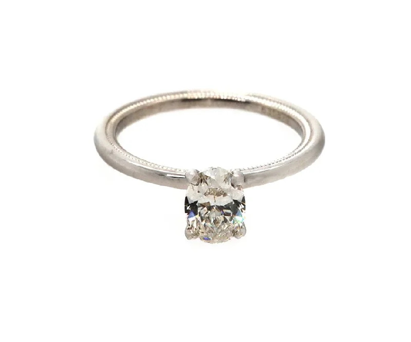 Ladies Engagement Rings with Phenakite Spark-Verragio 1.01ct Oval Diamond Solitaire Engagement Ring in 18K