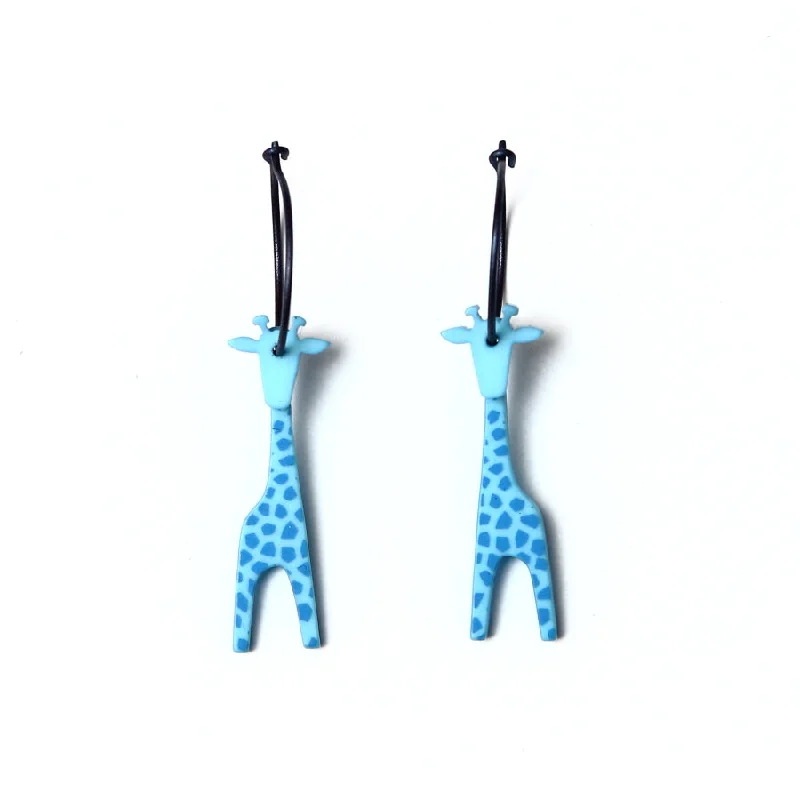 Ladies Earrings with Gold Fibrolite-Lene Lundberg Turquoise Giraffe Earrings