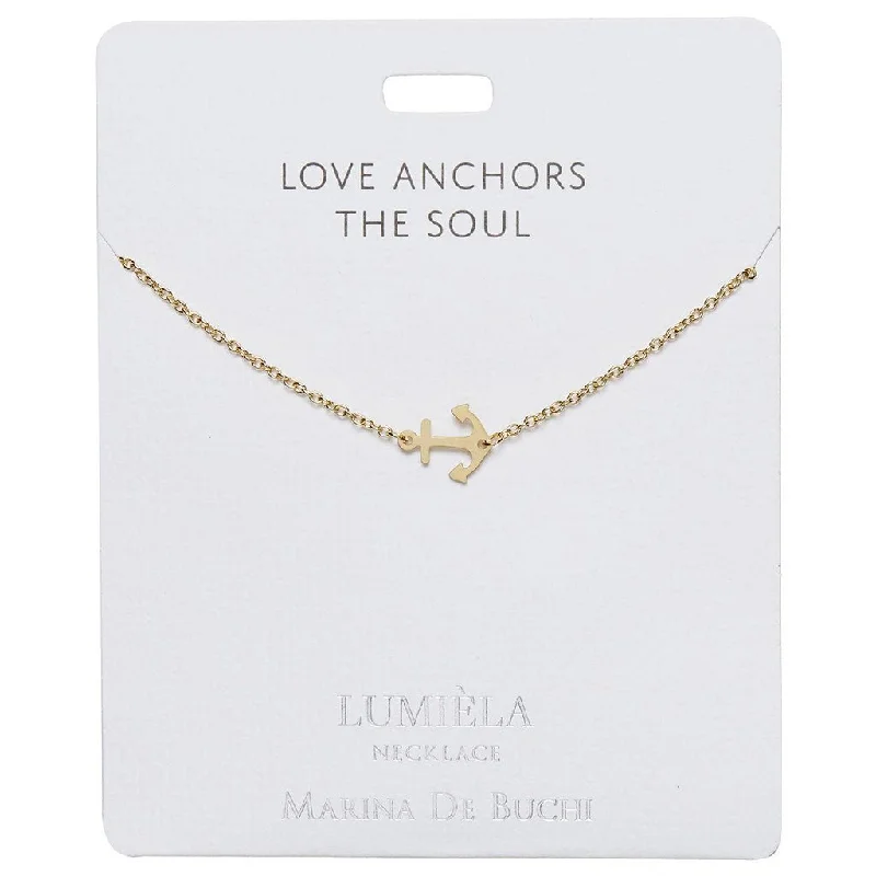 Ladies rhinestone dazzle necklaces -Lumiela Necklace: "love anchors the soul" - Anchor