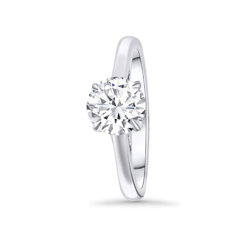 Ladies Engagement Rings Oval Spark-14K White Gold Round 0.70 Carat Diamond Engagement Ring