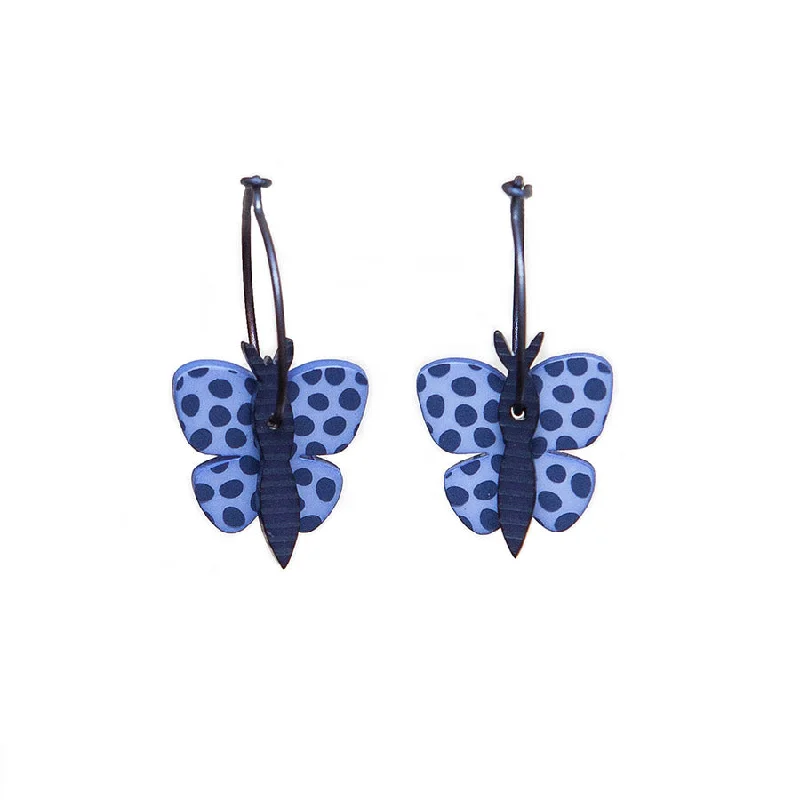 Ladies Earrings with Initial Spark-Lene Lundberg K-Form Blue Butterfly Earrings