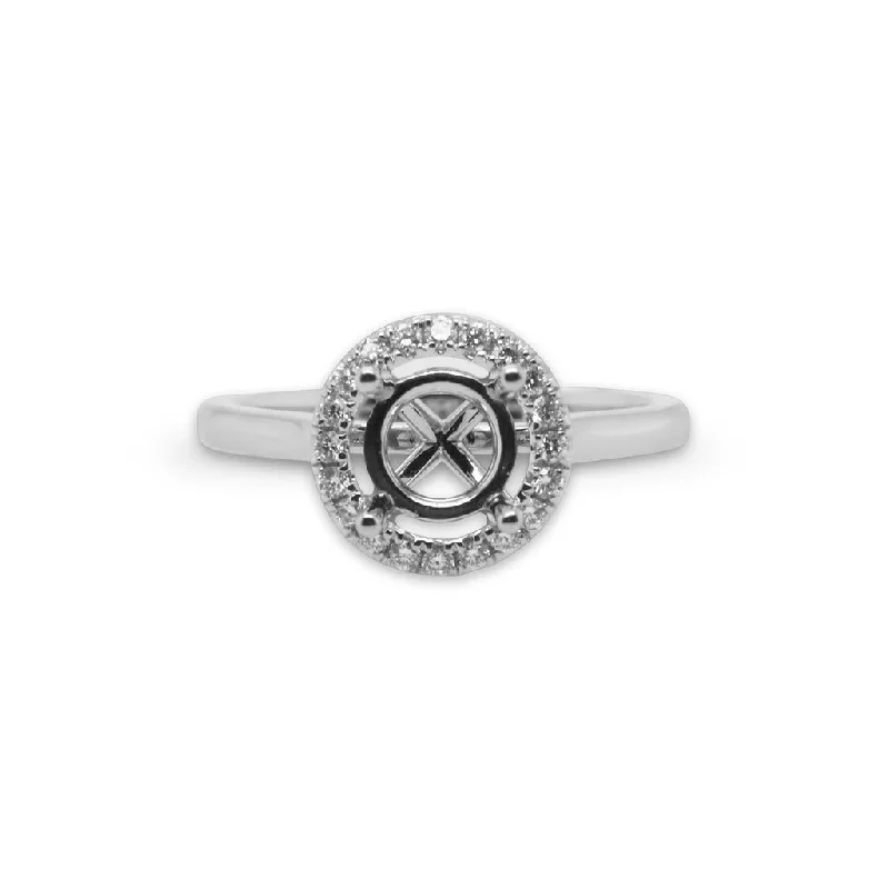 Ladies Engagement Rings Bold Spark-14k White Gold Diamond Semi-Mount Engagement Ring - 0.18cttw