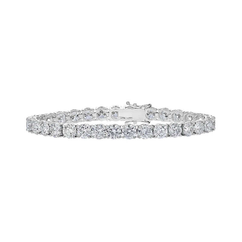 Signature designer bracelets -18KT WHITE GOLD 22.03 CTW DIAMOND TENNIS BRACELET