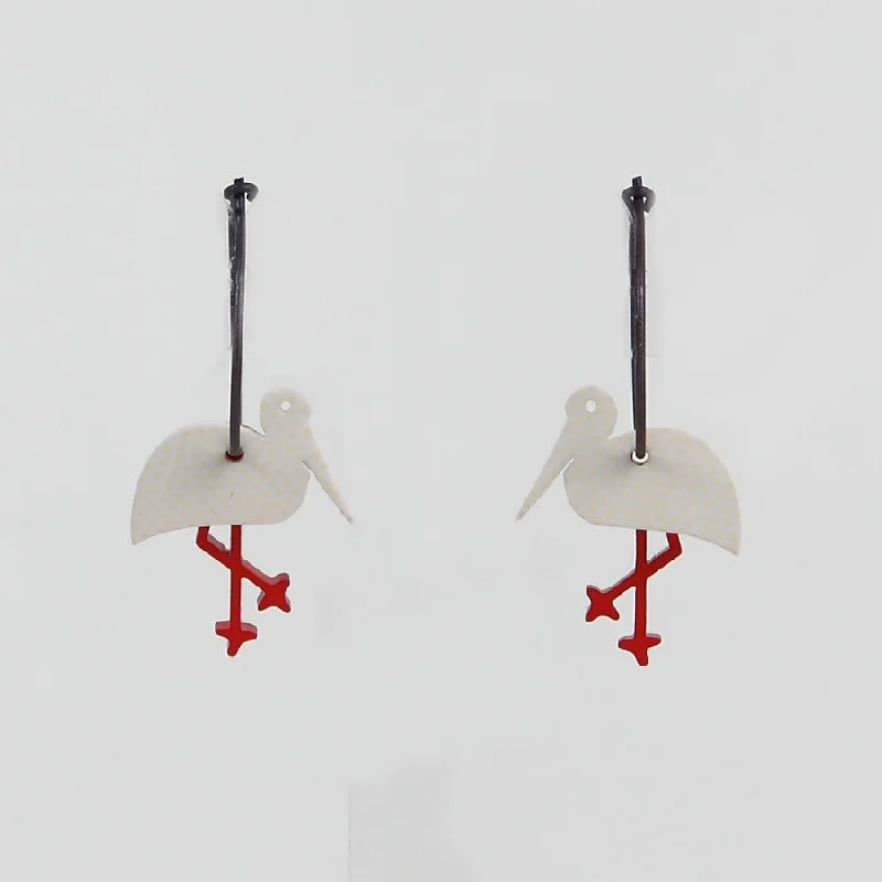 Ladies Earrings for Science Shine-Lene Lundberg K-Form Stork Earrings