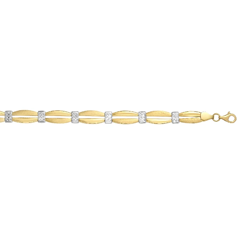 Regal purple bracelets -14K Two-tone Gold Station Stampato Bracelet