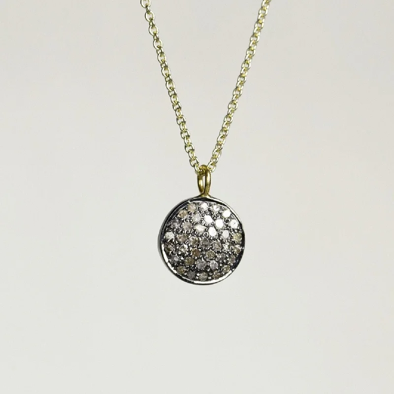 Ladies rhinestone dazzle necklaces -Diamond Disc Necklace