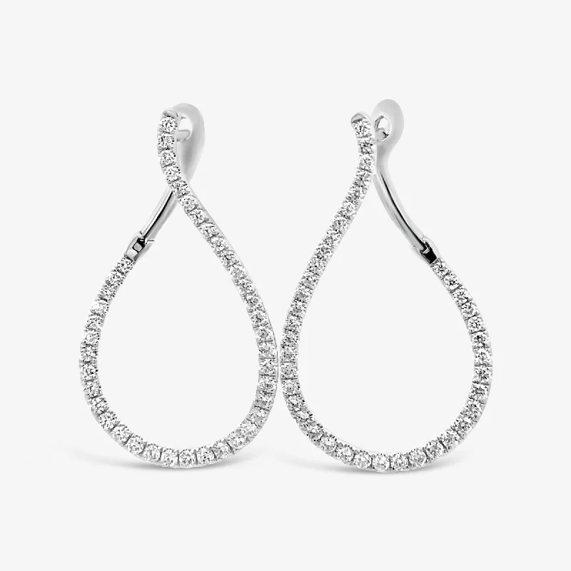 Ladies Earrings for Volunteer Shine-Wave 1.25" Petite 0.75CT Hoop Earrings