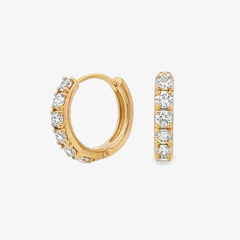 Ladies Earrings for Youth Glow-Prong Set 0.35CT Diamond Mini Huggie Earrings