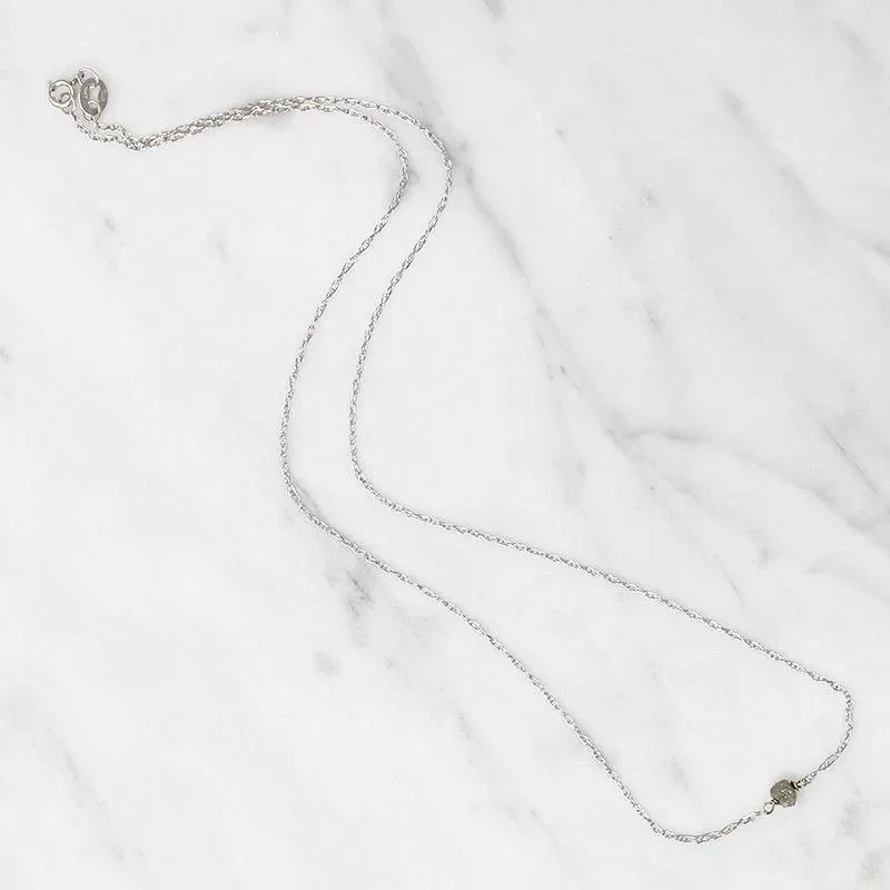 Ladies strong spirit necklaces -Simple Beauty Raw Diamond Necklace from brunet