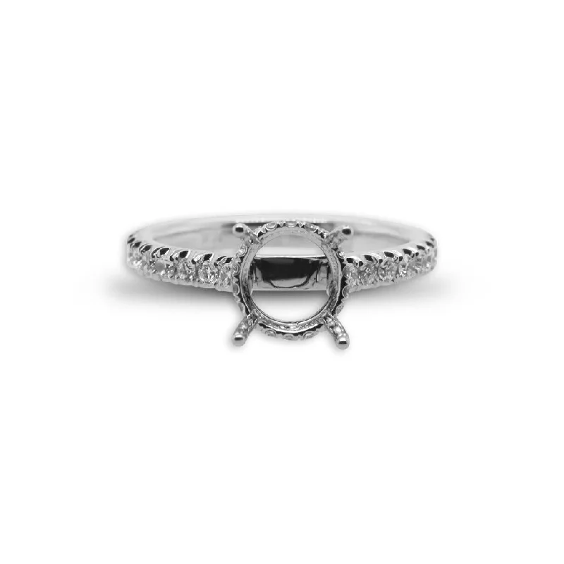 Ladies Engagement Rings Seven Glow-18k White Gold Diamond Semi-Mount Engagement Ring - 0.55cttw